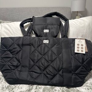 Wilo the Label Black Quilted Tote Bag Set